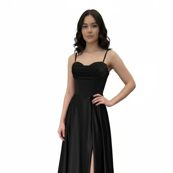 New A-Line Sleeveless Special Occasion Dress w/ Pleated Sweetheart Neck TL3049L - Picture 3 of 8